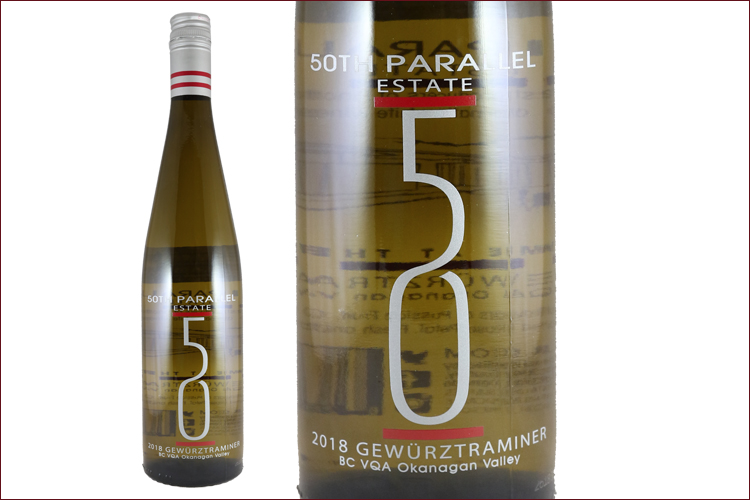 50th Parallel Estate Winery 2018 Gewurztraminer bottle
