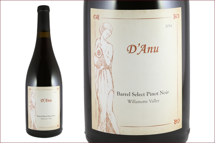 DAnu 2014 Barrel Select Pinot Noir bottle