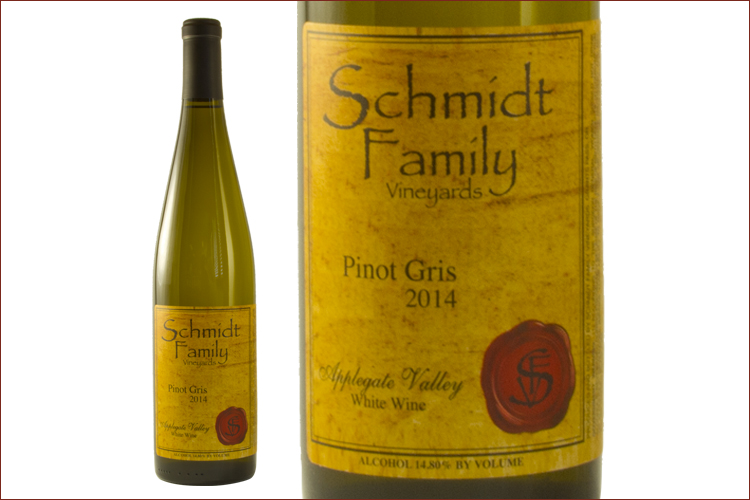 Schmidt Family Vineyards 2014 Pinot Gris wine bottle