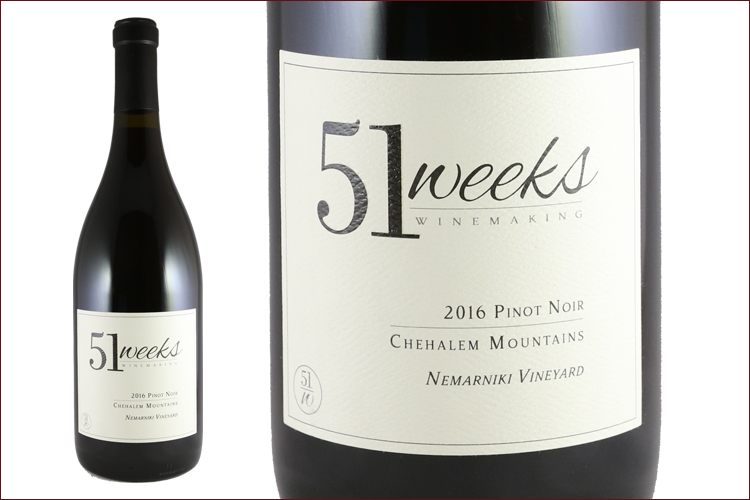 51Weeks Winemaking 2016 Nemarniki Vineyard Pinot Noir bottle