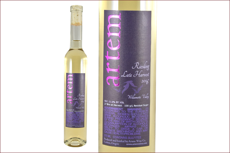 Artem Wine Company 2016 Late Harvest Riesling wine bottle