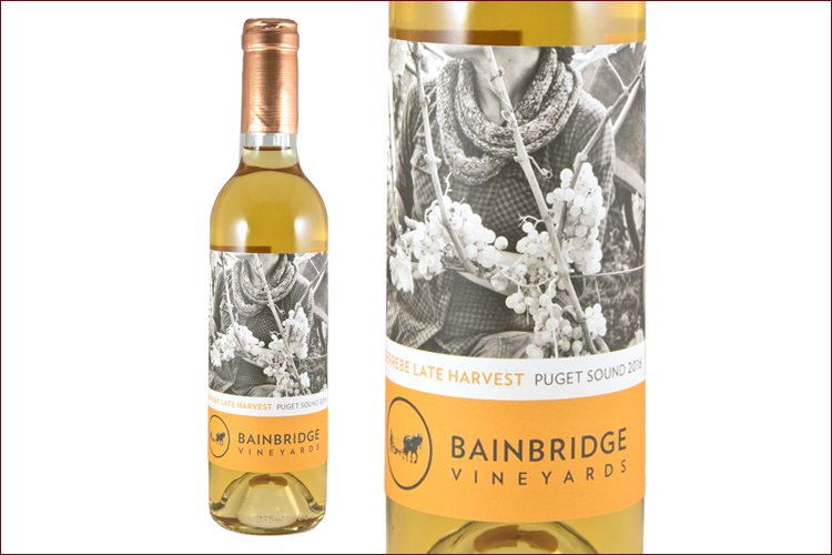 Bainbridge Vineyards 2016 Late Harvest Siegerrebe wine bottle