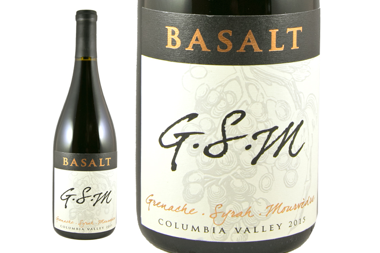 Basalt Cellars 2015 GSM wine bottle