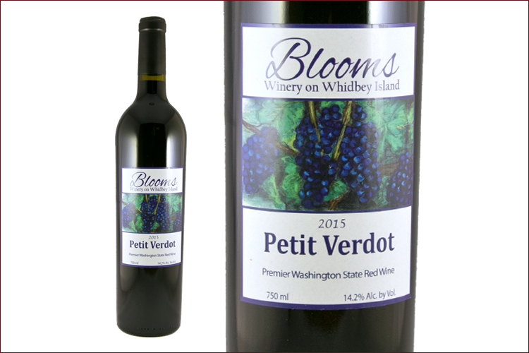 Blooms Winery 2015 Petit Verdot wine bottle