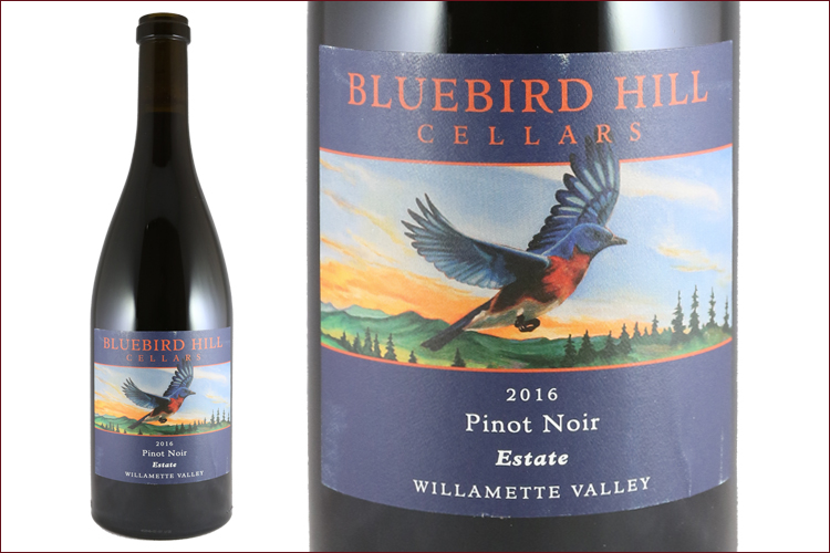 Bluebird Hill Cellars 2016 Estate Pinot Noir bottle