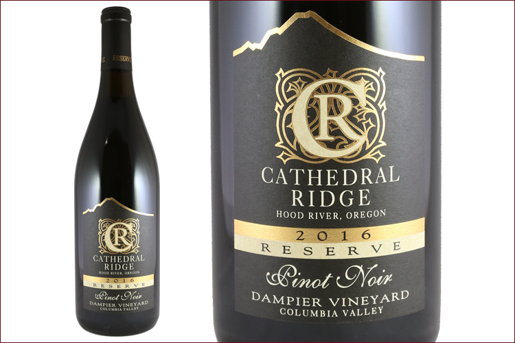 Cathedral Ridge Winery 2016 Dampier Vineyard Reserve Pinot Noir bottle