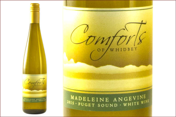 Comforts of Whidbey 2015 Madeleine Angevine wine bottle