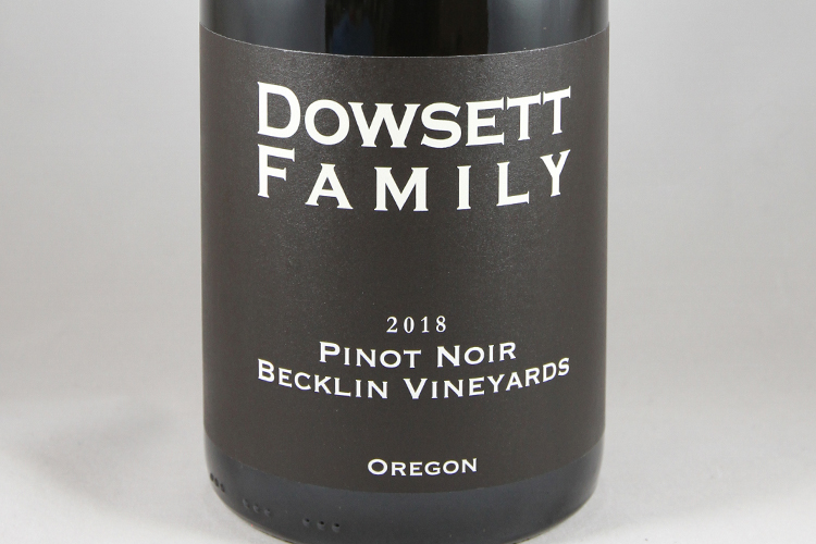 Dowsett Family Winery 2018 Pinot Noir Becklin Vineyards