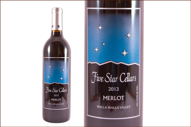 Five Star Cellars 2013 Merlot wine bottle