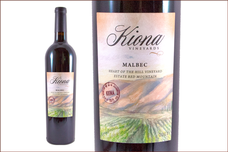 Kiona Vineyards & Winery 2014 Estate Red Mountain Malbec wine bottle
