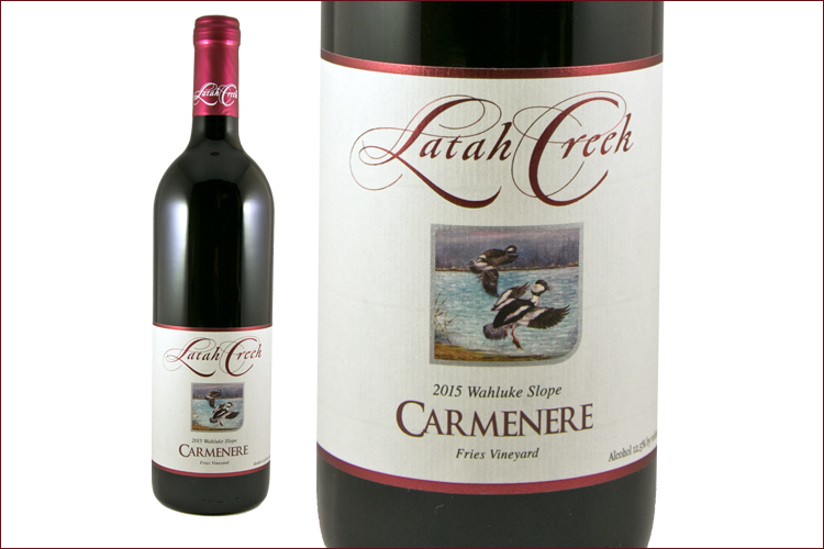Latah Creek Wine Cellars 2015 Carmenere wine bottle