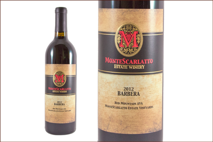 MonteScarlatto Estate Winery 2012 Barbera wine bottle