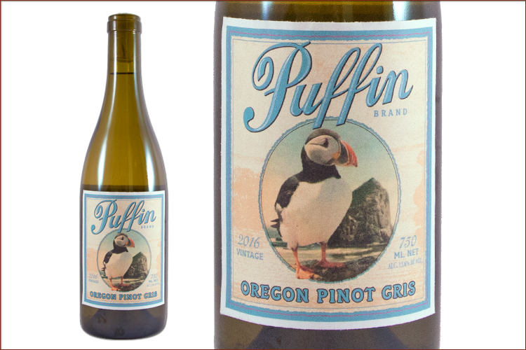 Puffin Wines 2016 Pinot Gris wine bottle