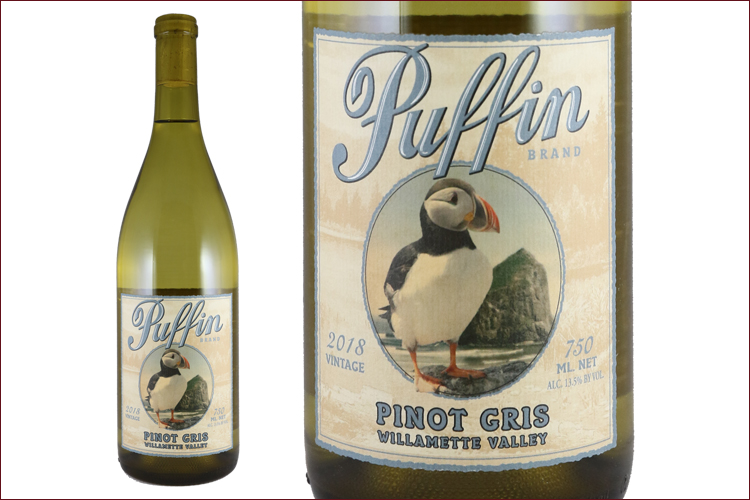 Puffin Wines 2018 Pinot Gris bottle