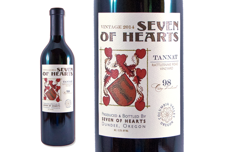 Seven of Hearts 2014 Tannat wine bottle