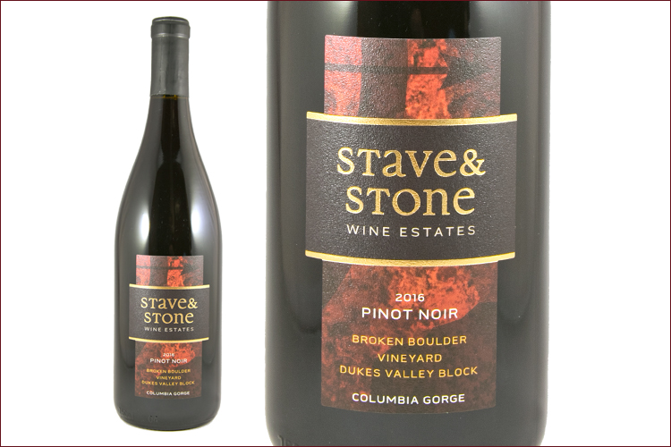 Stave and Stone Winery 2016 Dukes Valley Block Pinot Noir wine bottle