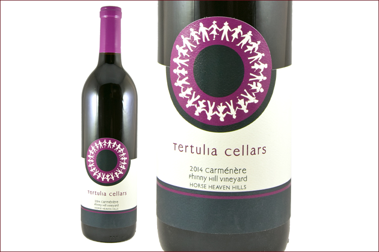 Tertulia Cellars 2014 Phinney Hill Vineyard Carmenere wine bottle