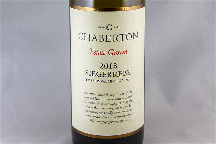 Chaberton Estate Winery 2018 Estate Grown Siegerrebe bottle